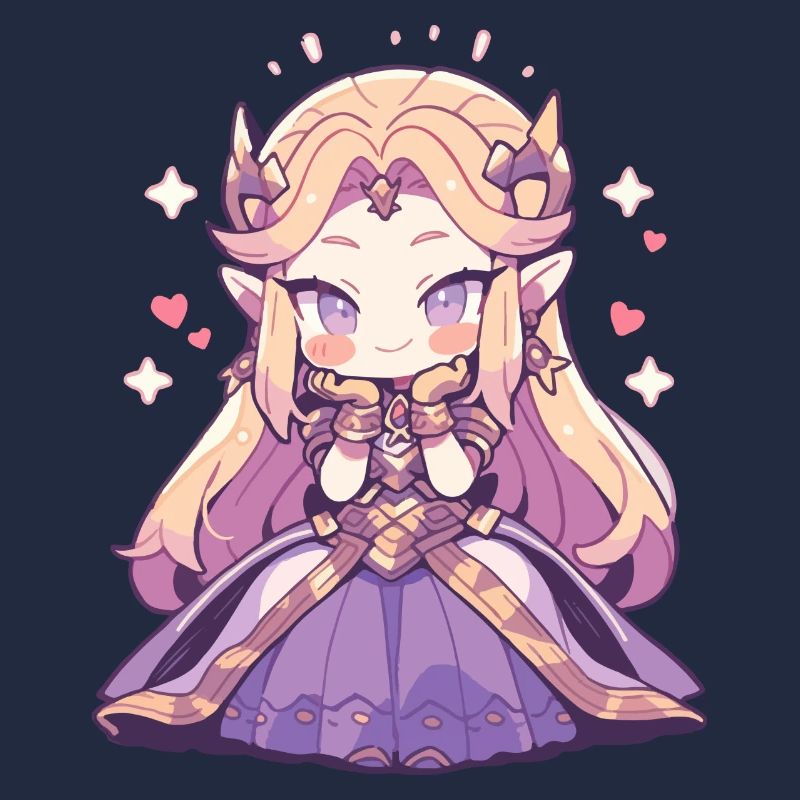 Princesse Chibi mignonne - Conception de conte de fées mignon