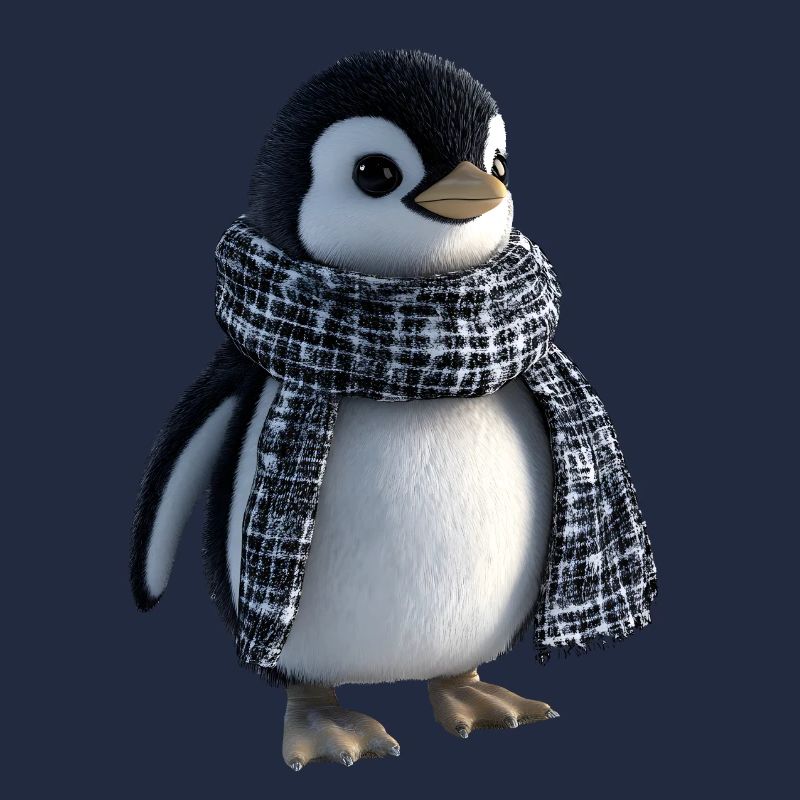 Pingouin drôle avec une écharpe