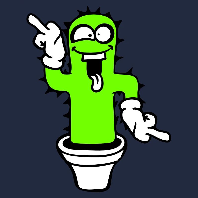 Cactus Cacti Face Prickly Funny Grimace