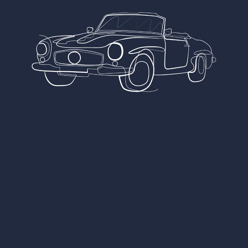Oldtimer Cabriolet - one line drawing