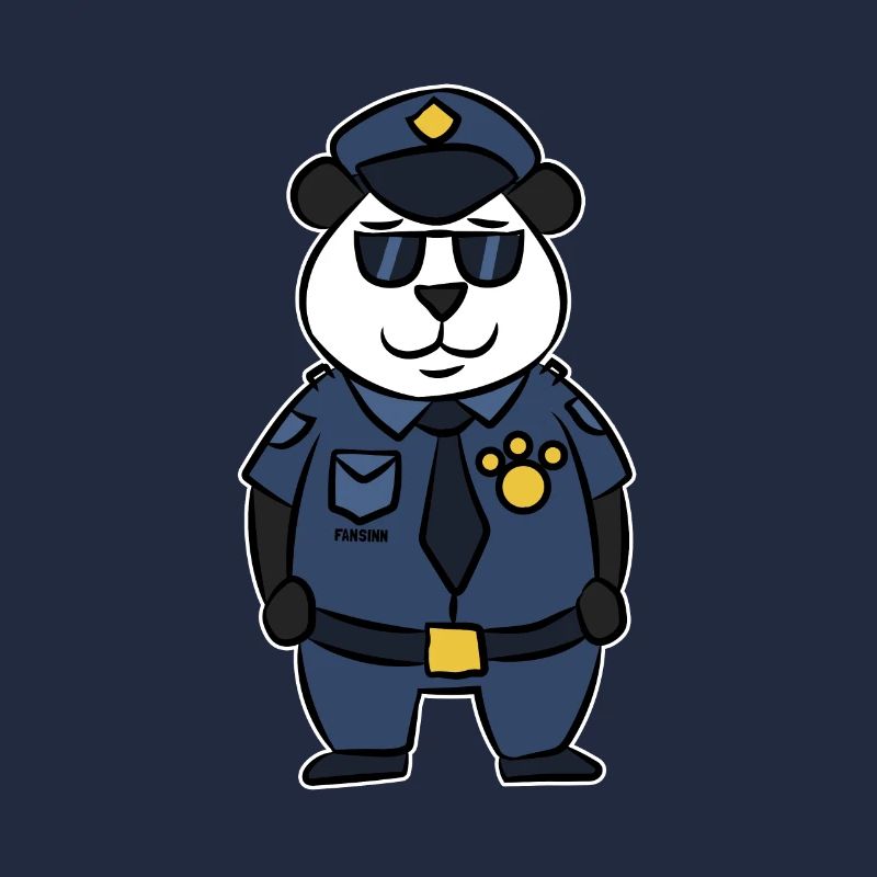 Polizei Sicherheit Pandabär Comic Kinder Geschenk
