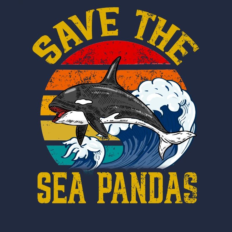 Rettet das Meer Pandas Retro Rettung Killerwal Orca