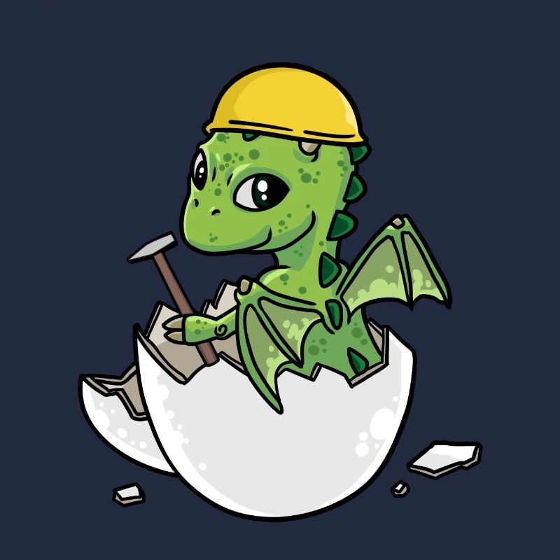 Dino Handwerker Eierschale Hammer Berufe Gewerbe