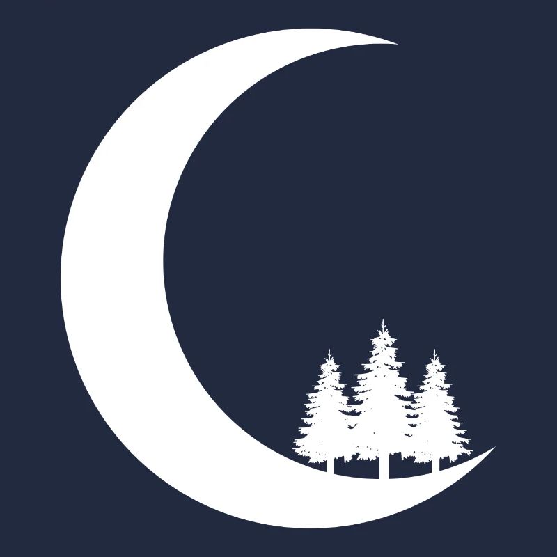 Crescent Moon - Trees -