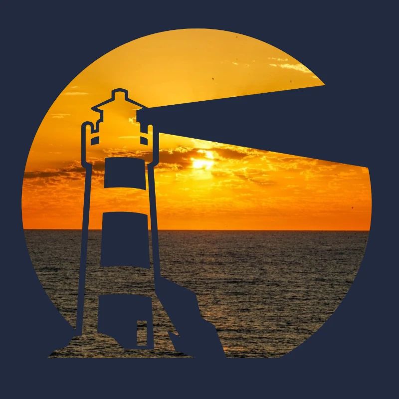 Phare sur la mer double exposition