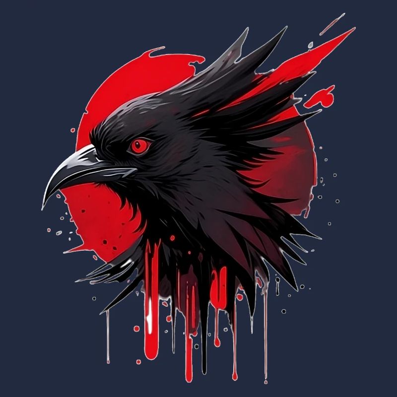 Fantasievogel rot-schwarz