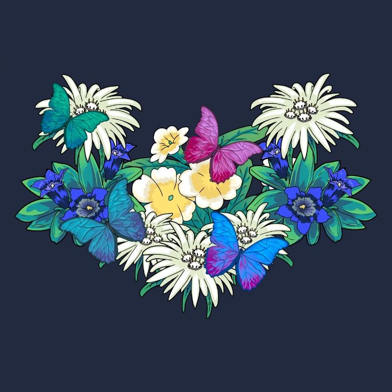 Début de la saison printanière Fleurs Papillons