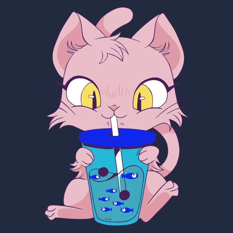 Cat with Fishbubble Tee