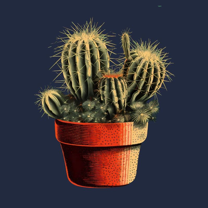 Petit cactus vert dans un pot de fleurs