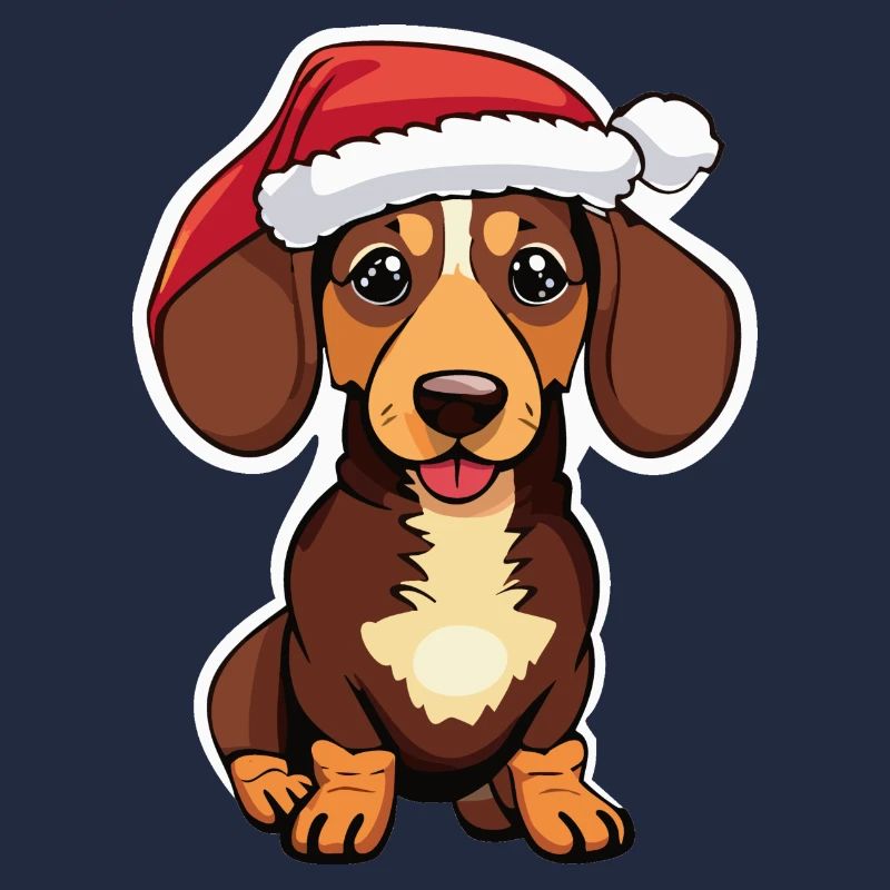 Teckel avec Noël