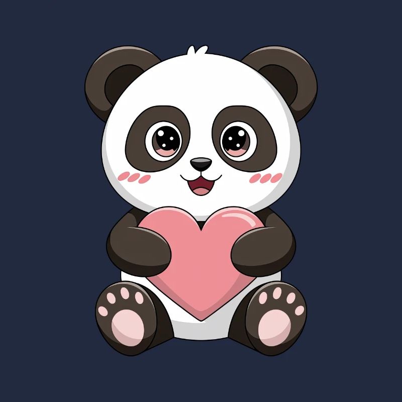 Bébé panda avec cœur