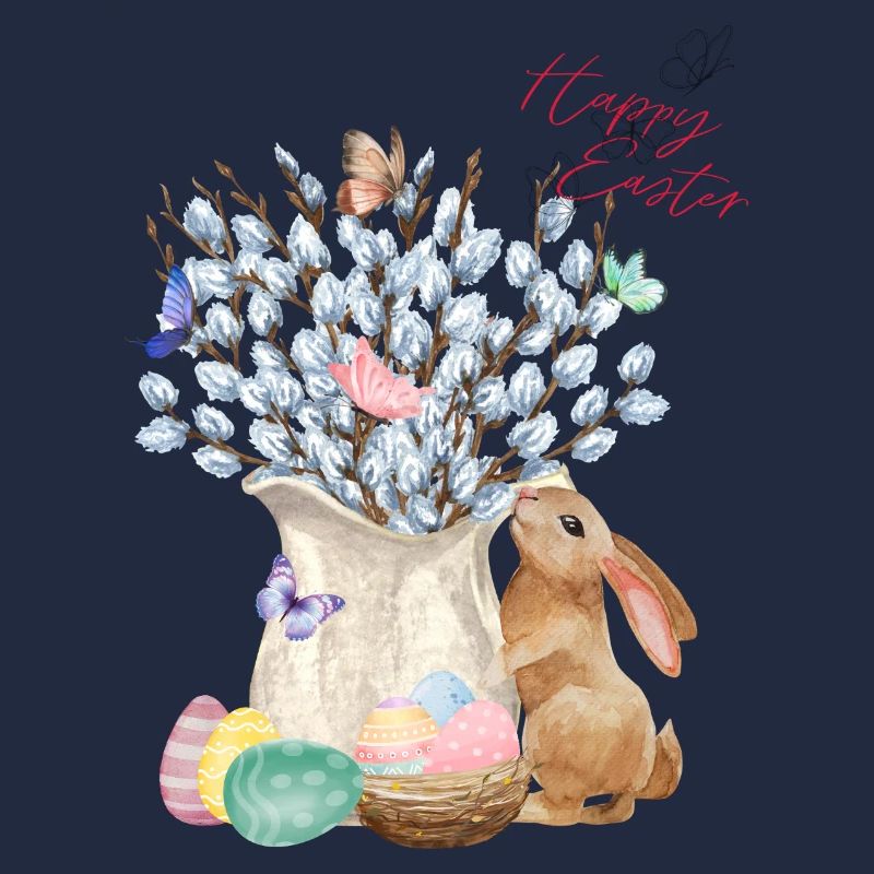 Happy Easter - Willow with Easter Eggs