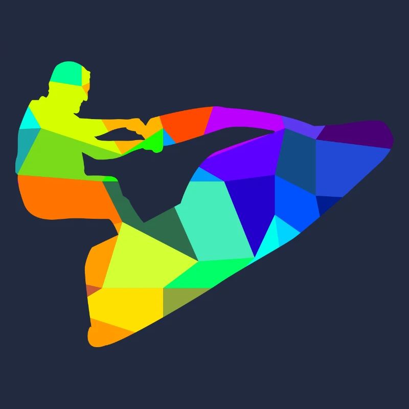 Jet Ski Speed Boot Regenbogen Polygon Schiffe