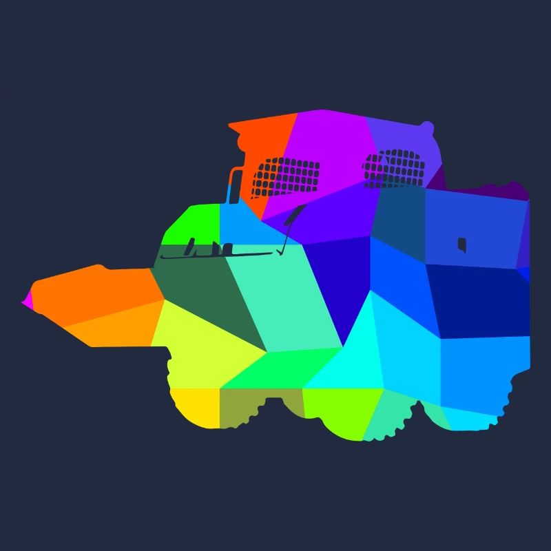 Skid Steer Loader Rainbow Polygon Construction Vehicle