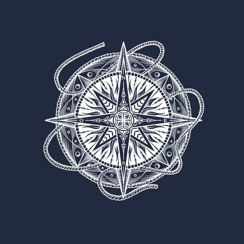 Compass rose with ship jam