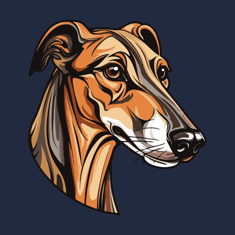 Tête de chien lévrier