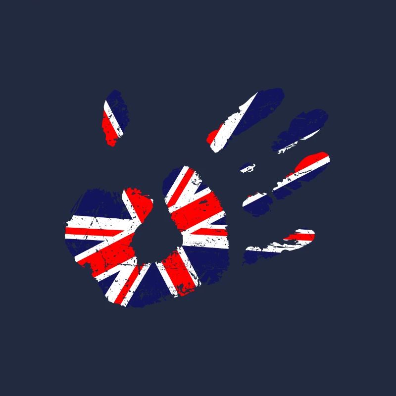 | d’empreinte de main Union Jack | du drapeau britannique Britannique