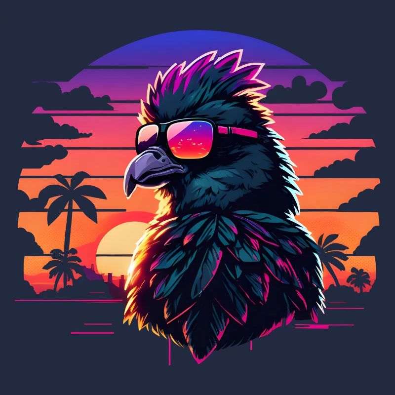 Synthwave Bird Sunset