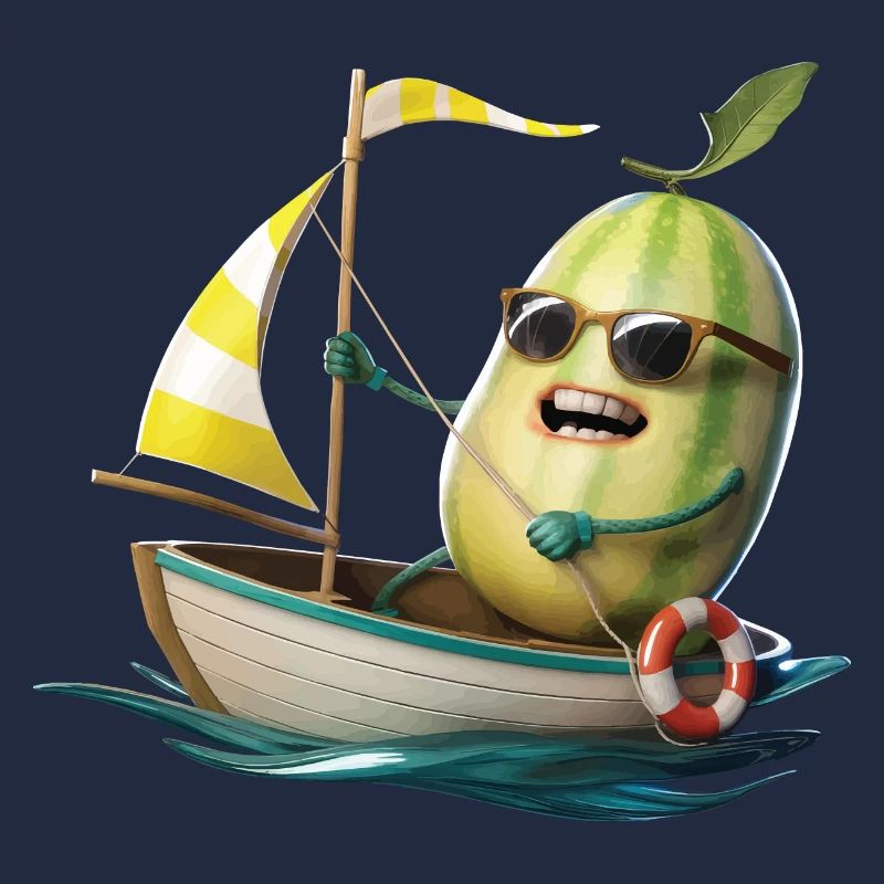 Obst Honigmelone Bootfahren Geschenk