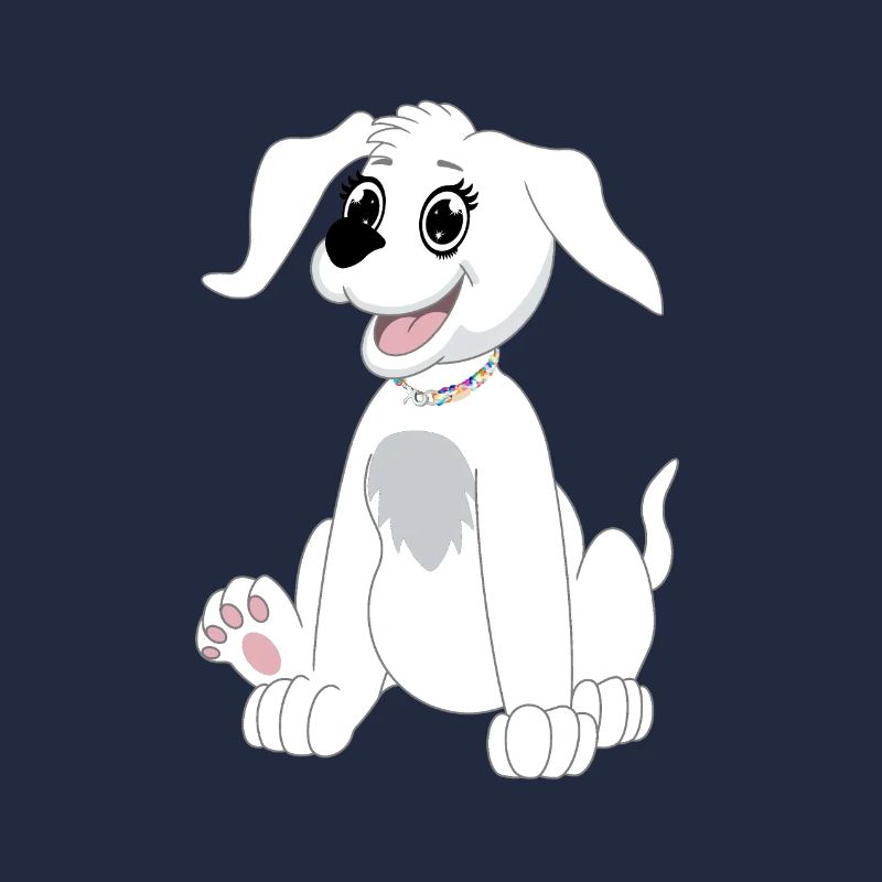 Cane seduto - bianco