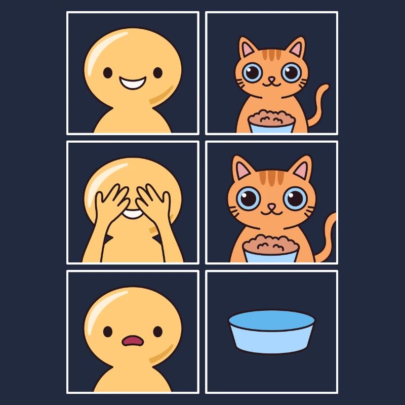 Cat Eats Fast Design for Cat Owners