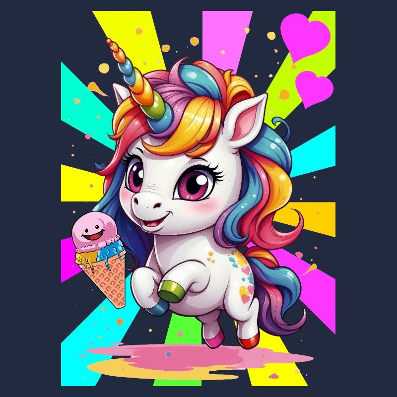 Kinder Einhorn Eis Retro Mädchen Jungen
