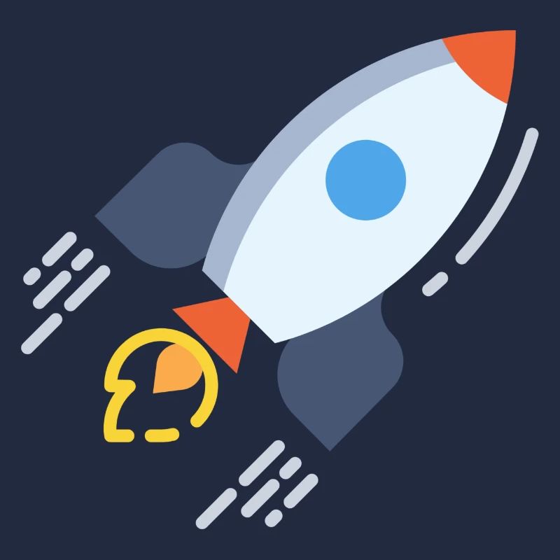 Flying rocket spaceship. gift