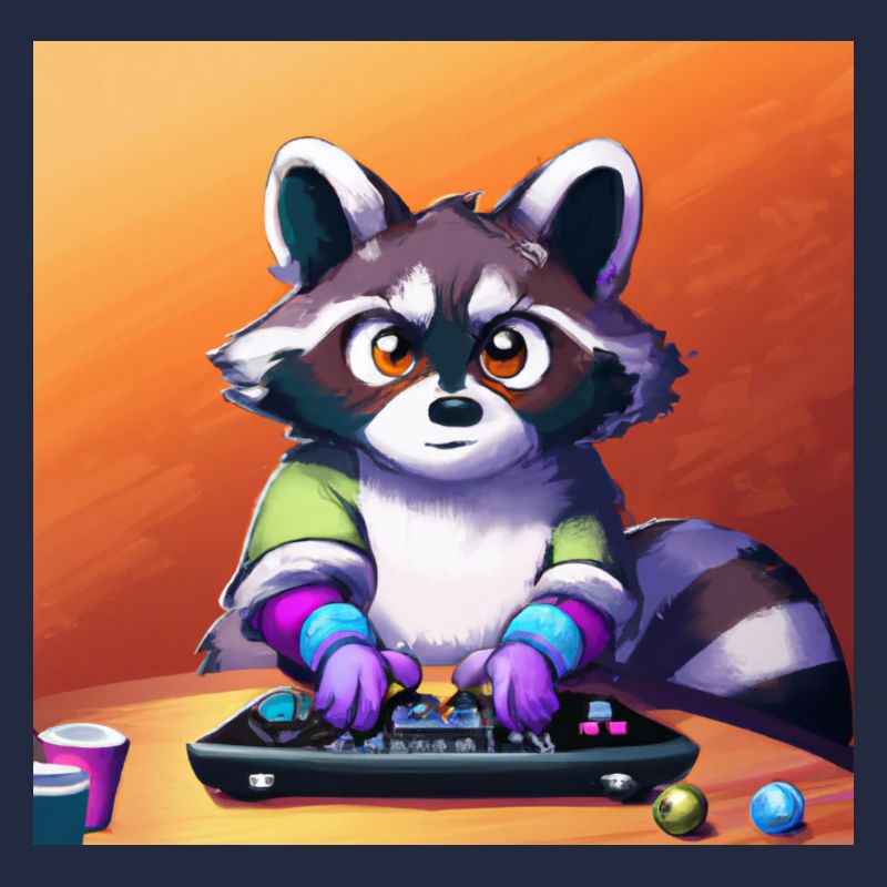 Racoon Playing Computer Games