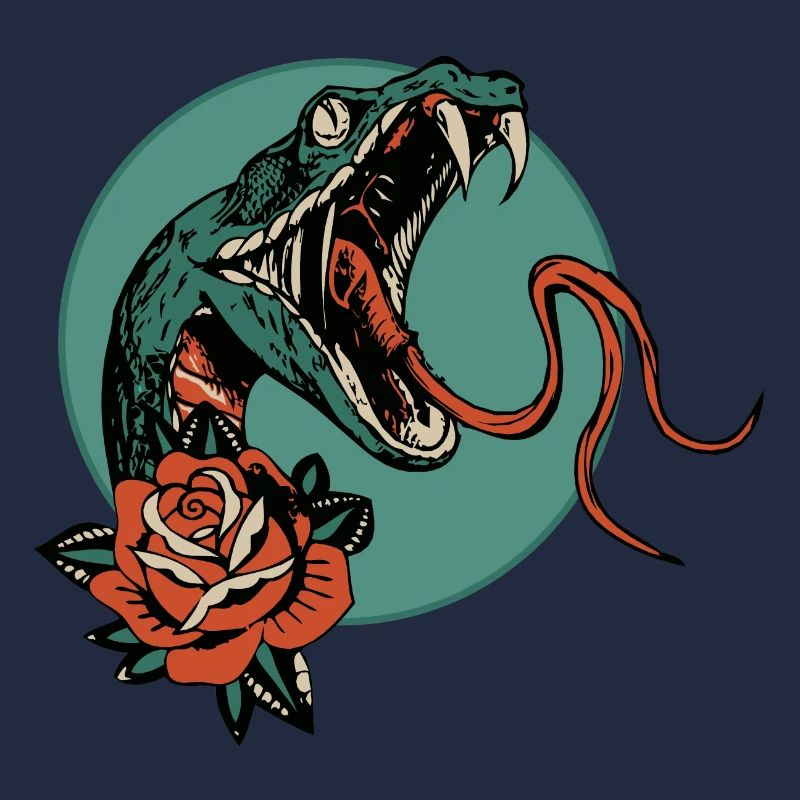 serpent rose fleur vipere cobra langue 403 A