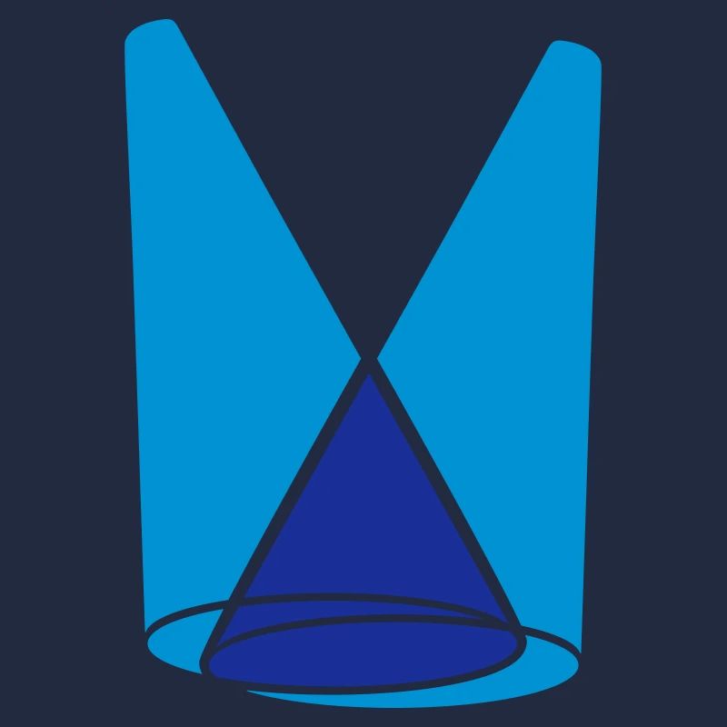 2 projecteurs cône de lumière scène