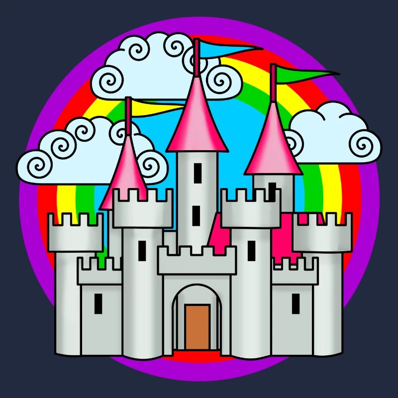 Zauberschloss mit Regenbogen