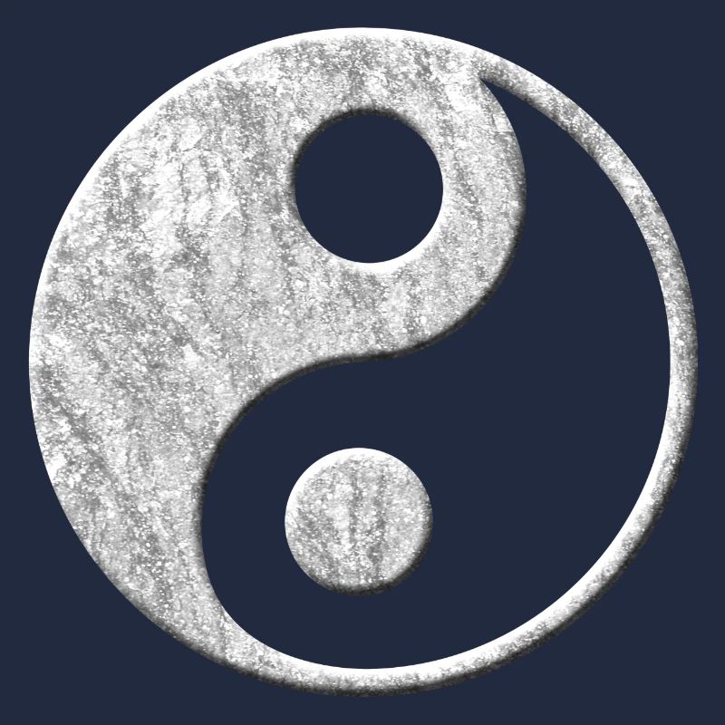 Yin Yang Stone White 3D Effect