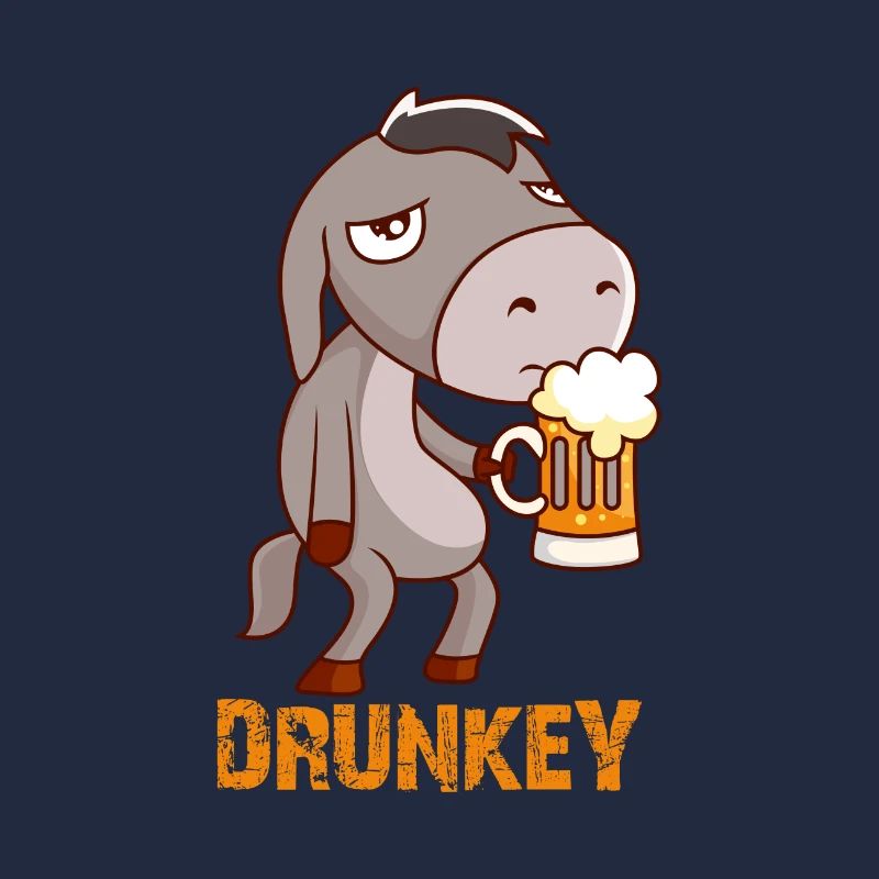 Drunkey witziger Esel mit Bier