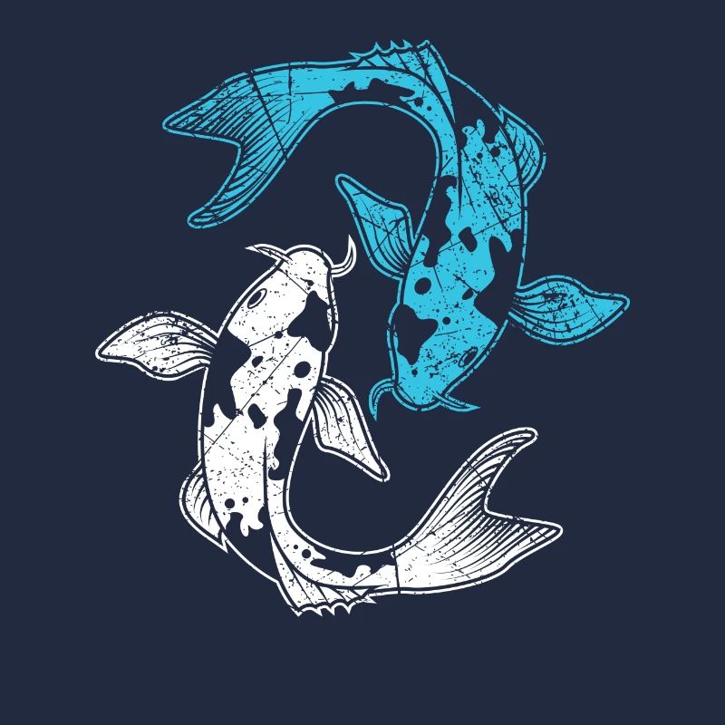 Carp angler and koi carp Yin Yang gift
