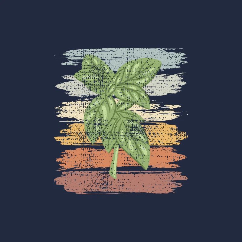 Conception rétro basilic à base de plantes