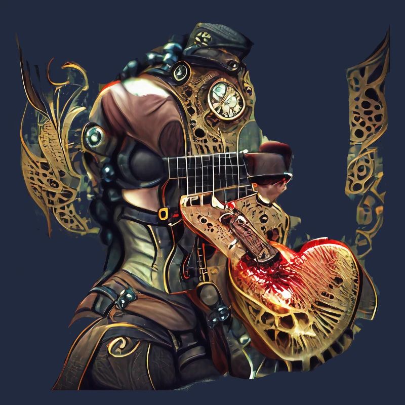 steampunk guitar robot