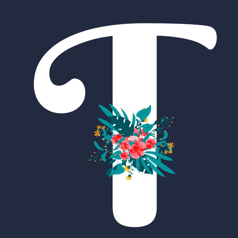 letter T flowered