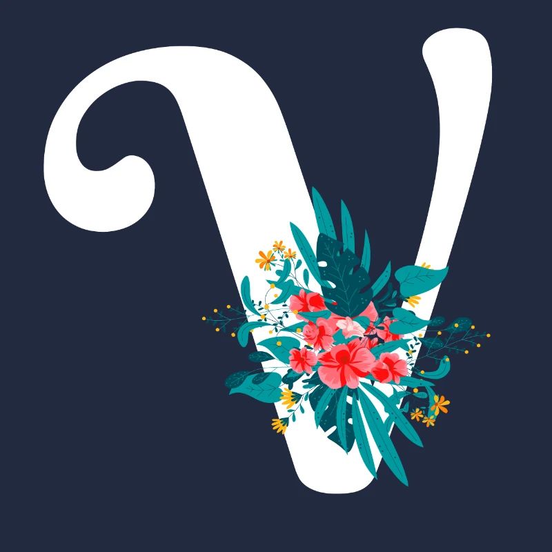 letter V flowered