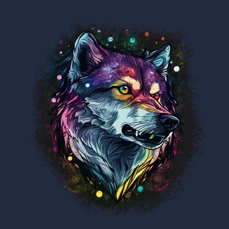 Loup peint