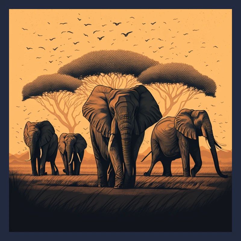 Peaceful Elephant Herd Gift