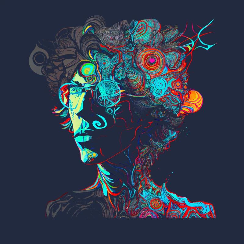 Psychedelisches Artwork, Brille - Open Mind