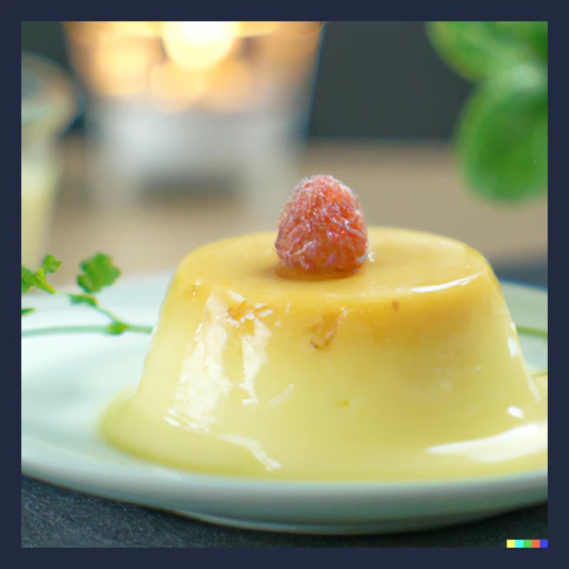 Vanillesosse in Pudding