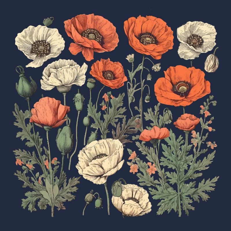Wunderschönes Boho Mohn Herbarium Bouquet