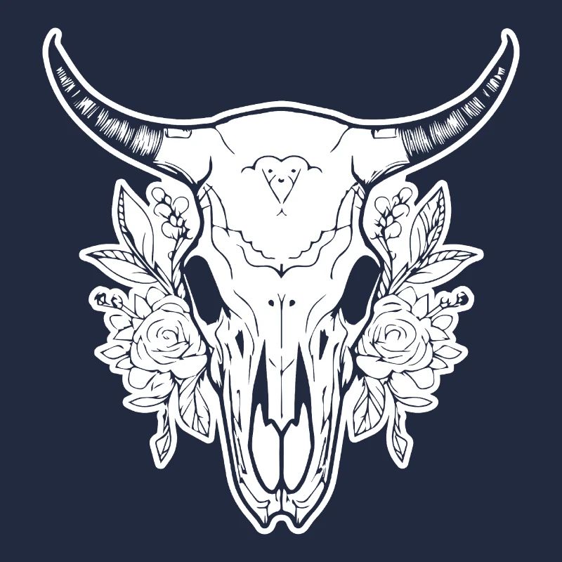 Crâne de vache Boho