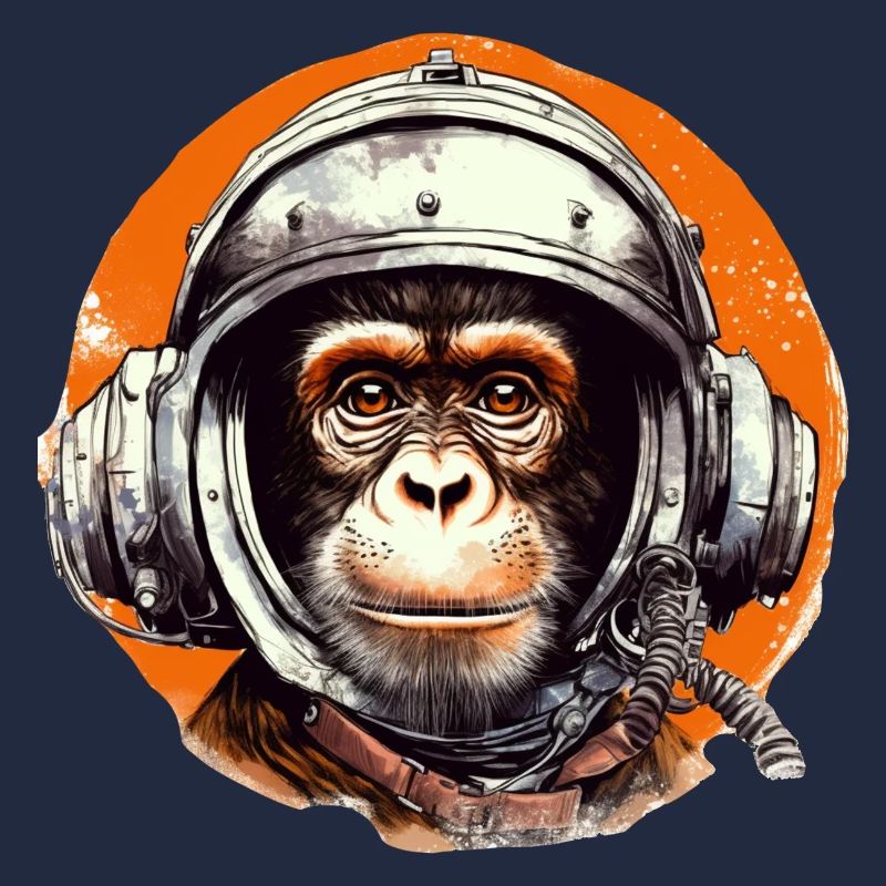 Space Monkey Retro Drawing