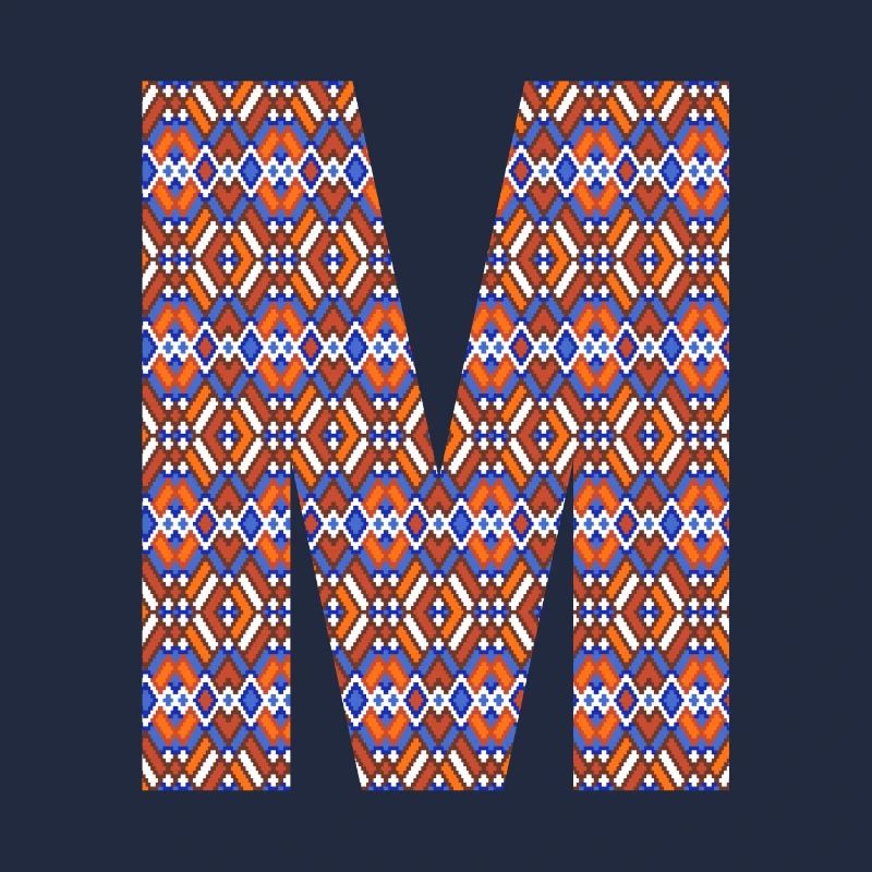 Monogramm Buchstabe M - geometrisches Muster