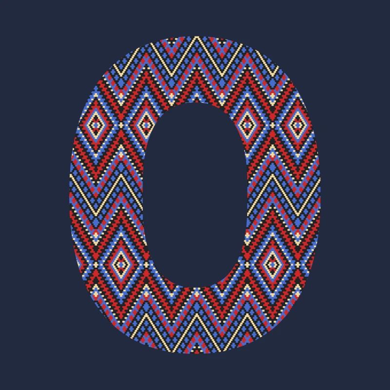 Monogramm Buchstabe O - geometrisches Muster