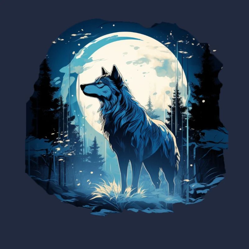Mystischer Wolf vor Vollmond