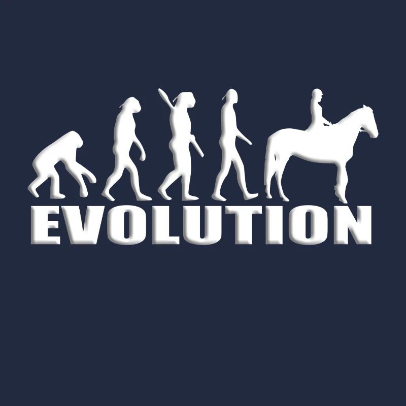 EVOLUTION - AFFE - MENSCH - REITERIN - PFERD