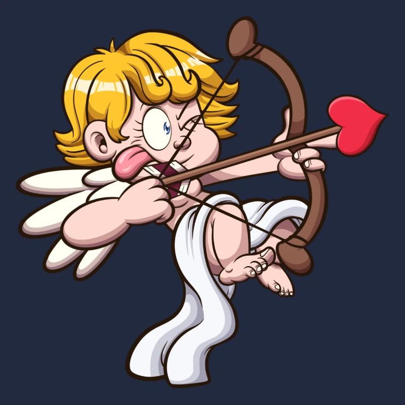Chérubin de la Saint-Valentin visant avec un arc et une flèche